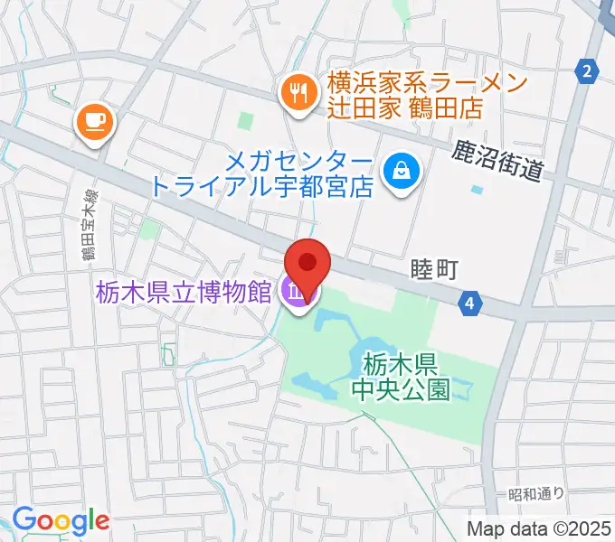 栃木県立博物館の地図