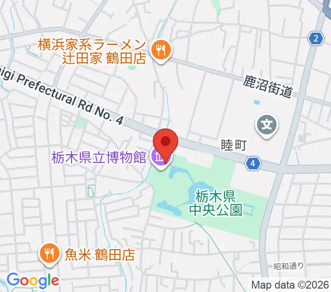 栃木県立博物館の地図