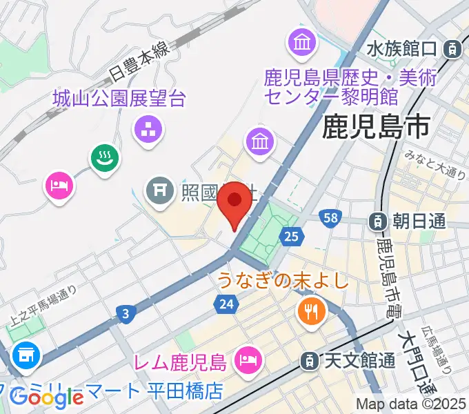鹿児島県立博物館の地図