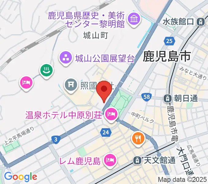 鹿児島県立博物館の地図