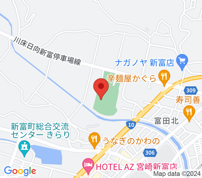 いちご宮崎新富サッカー場の場所