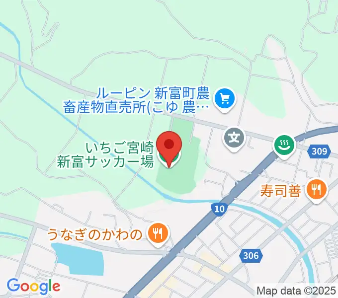いちご宮崎新富サッカー場の地図