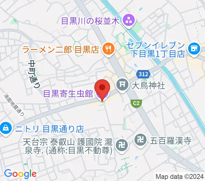 目黒寄生虫館の地図