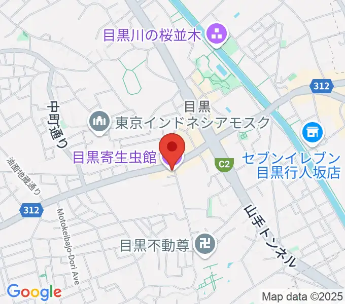 目黒寄生虫館の地図