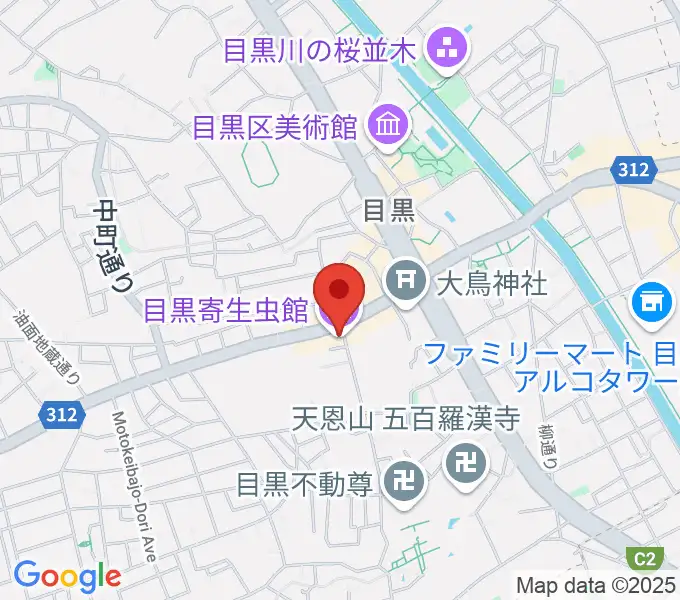 目黒寄生虫館の地図