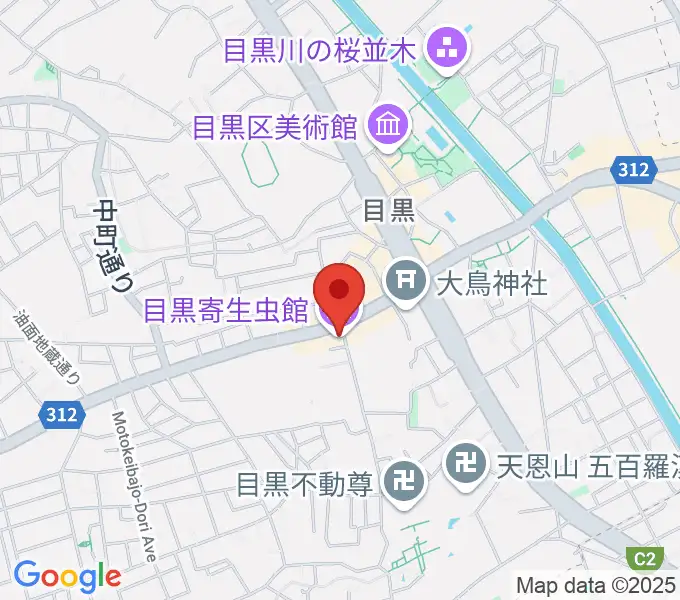 目黒寄生虫館の地図