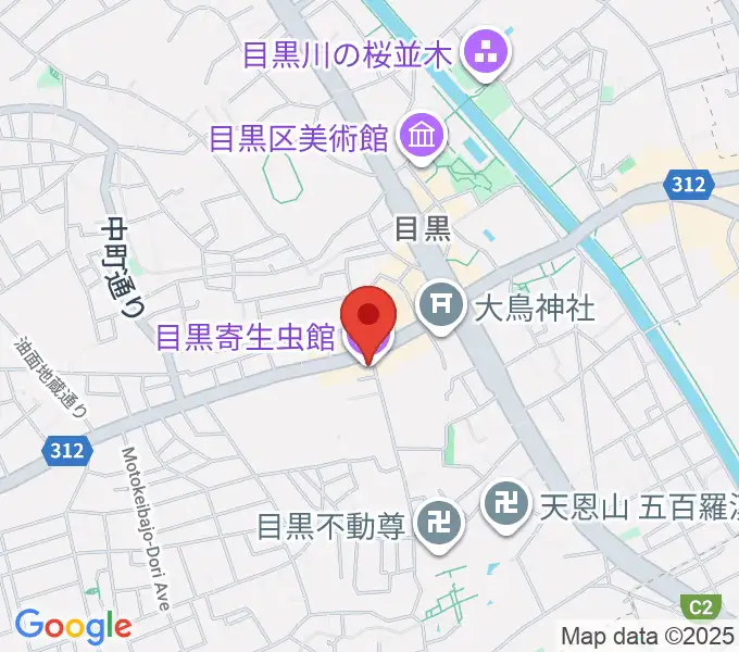 目黒寄生虫館の地図