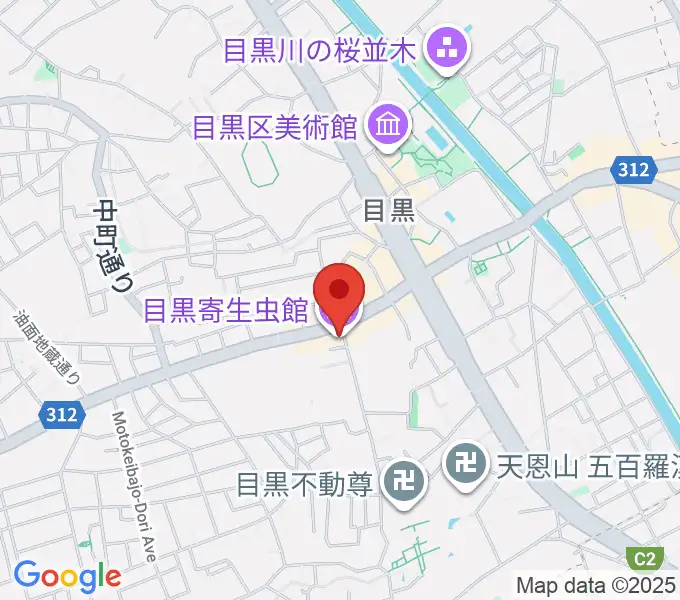 目黒寄生虫館の地図
