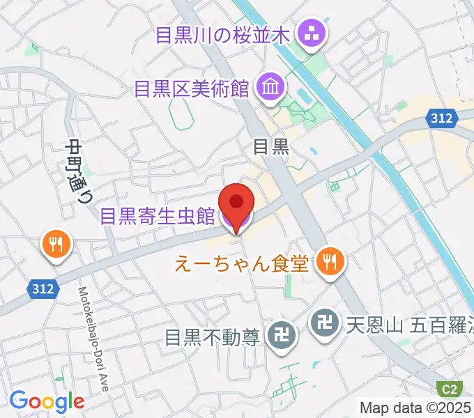 目黒寄生虫館の地図