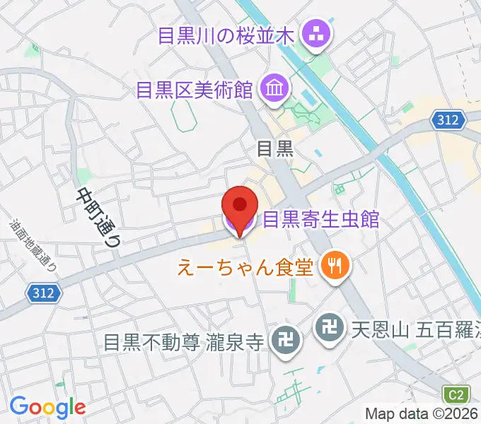 目黒寄生虫館の地図