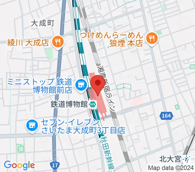 鉄道博物館の地図