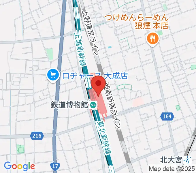 鉄道博物館の地図
