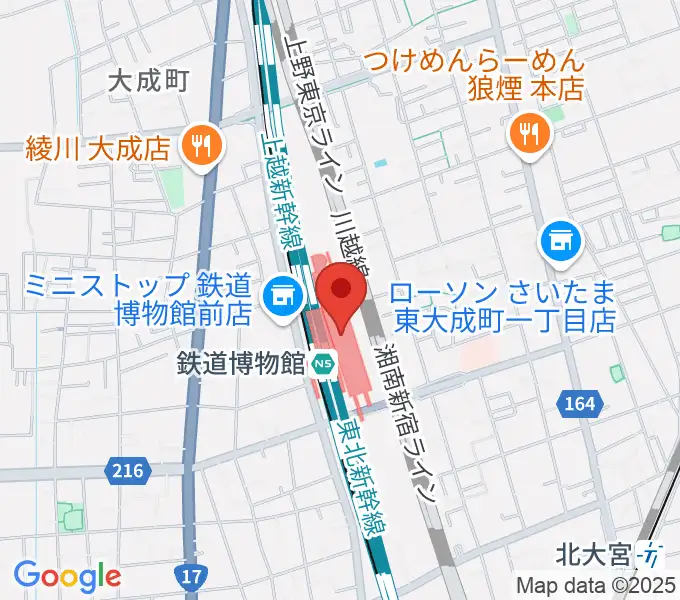 鉄道博物館の地図