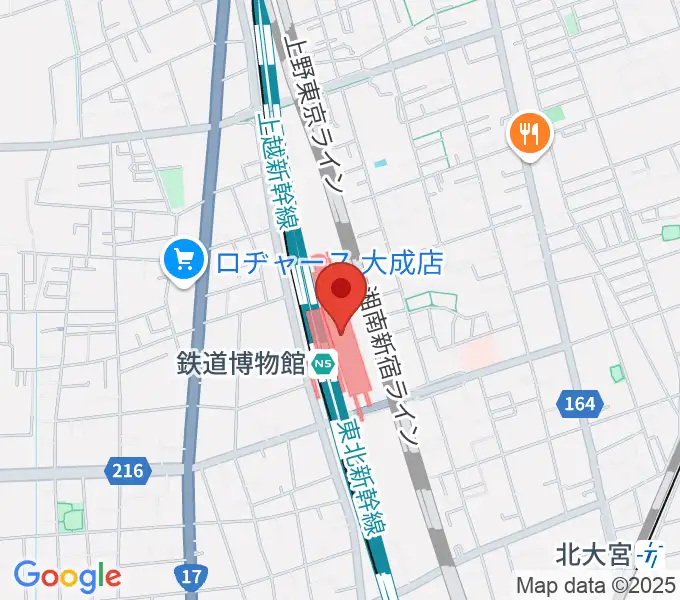 鉄道博物館の地図