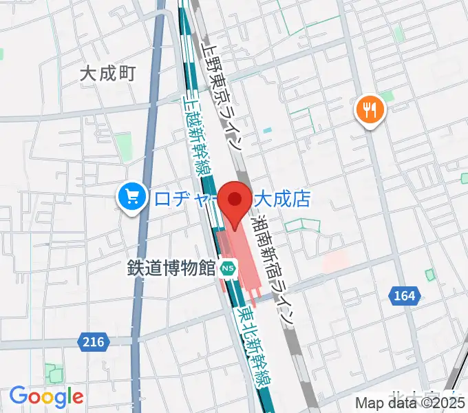 鉄道博物館の地図