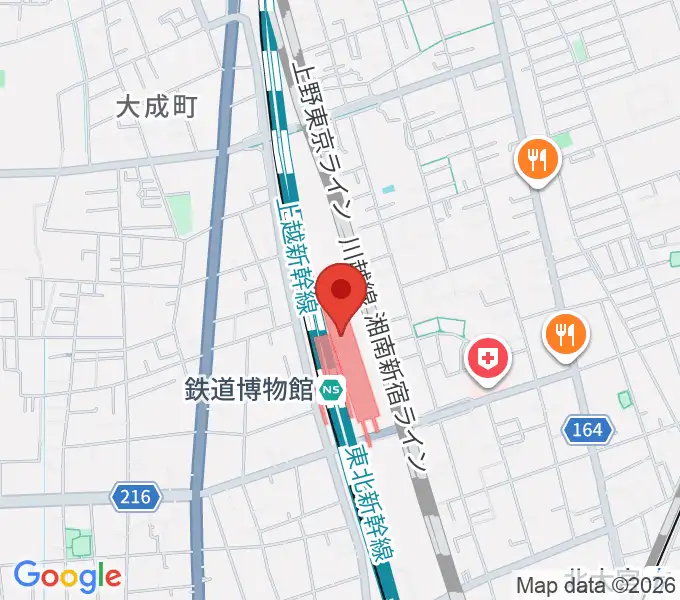 鉄道博物館の地図