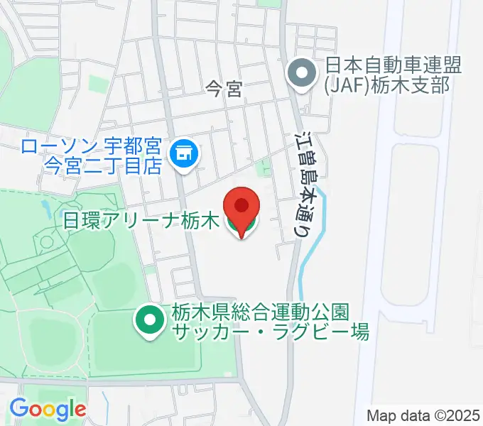 日環アリーナ栃木の地図