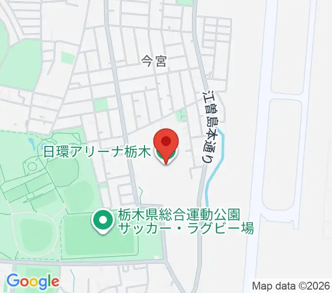 日環アリーナ栃木の地図
