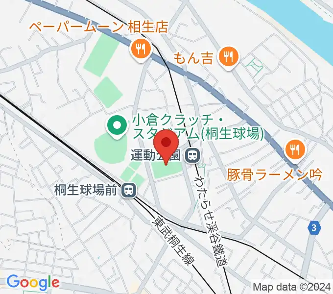 桐生ガススポーツセンターの地図