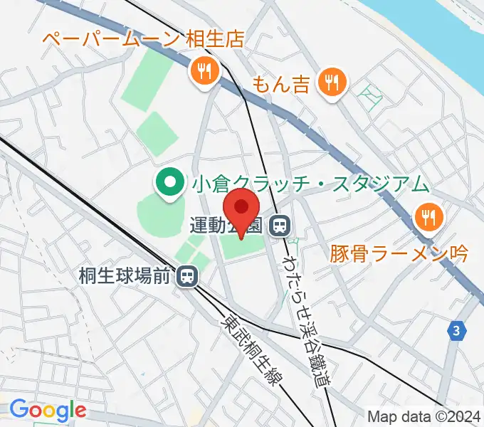 桐生ガススポーツセンターの地図