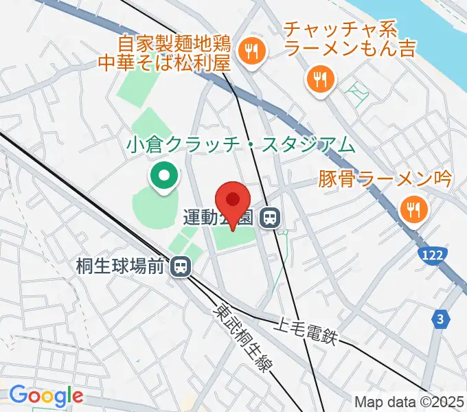 桐生ガススポーツセンターの地図