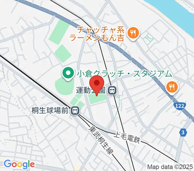 桐生ガススポーツセンターの地図