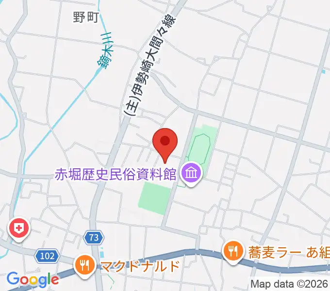 伊勢崎市赤堀芸術文化プラザの地図