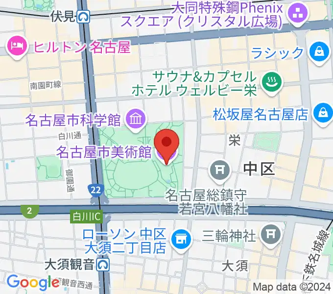 名古屋市美術館の地図