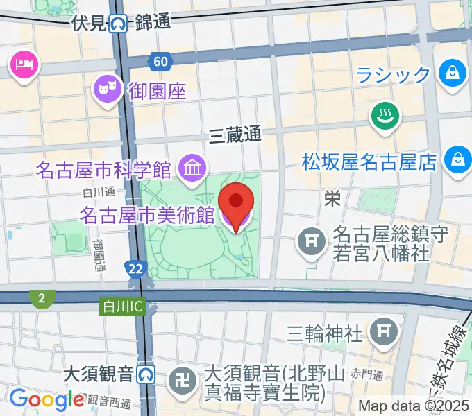 名古屋市美術館の地図