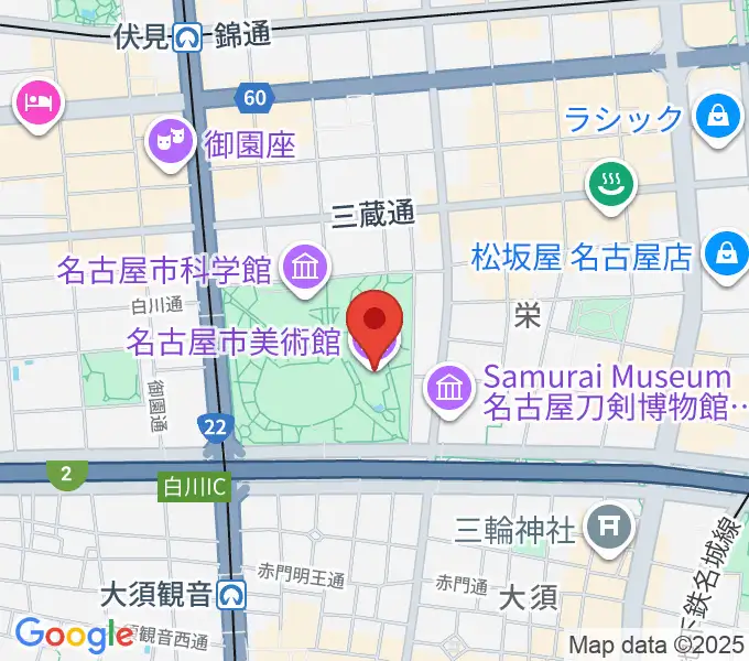 名古屋市美術館の地図