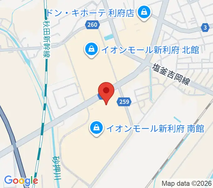 イオンシネマ新利府の地図