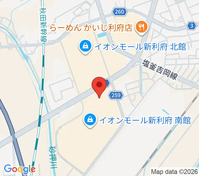 イオンシネマ新利府の地図