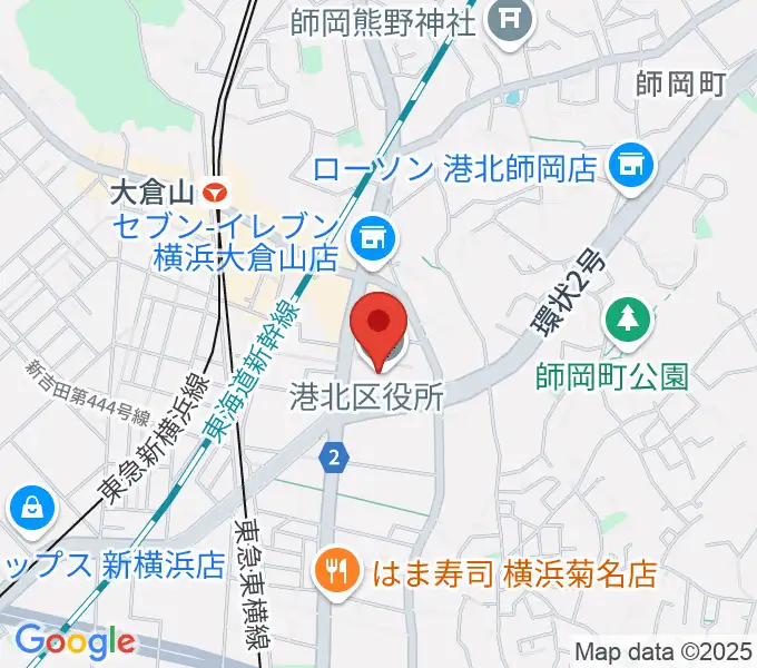 横浜市港北公会堂の地図