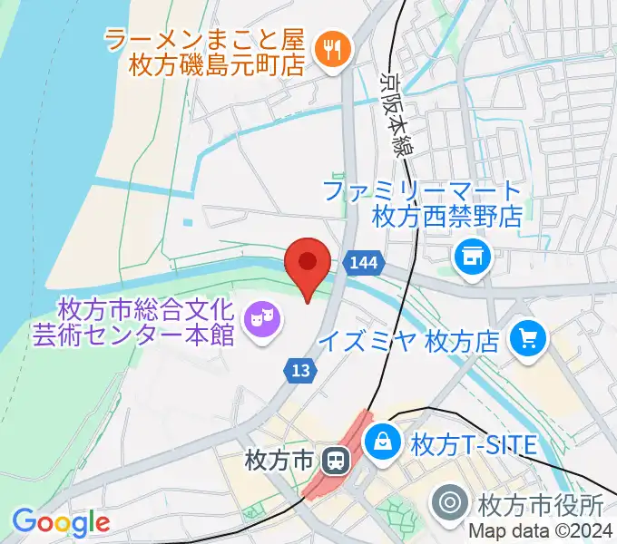 枚方市総合文化芸術センター別館の地図