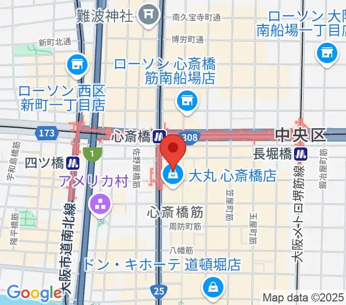シアタス心斎橋の地図