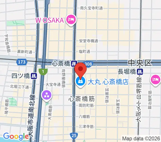 シアタス心斎橋の地図