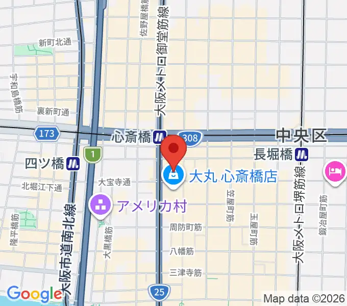 シアタス心斎橋の地図