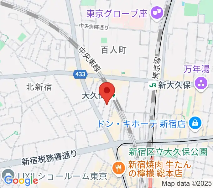 ON AIR 大久保スタジオの地図