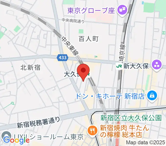 ON AIR 大久保スタジオの地図