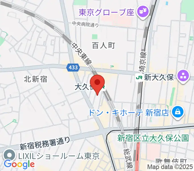 ON AIR 大久保スタジオの地図