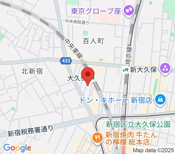 ON AIR 大久保スタジオの地図