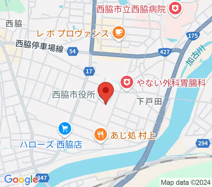 西脇市市民交流施設オリナスの地図