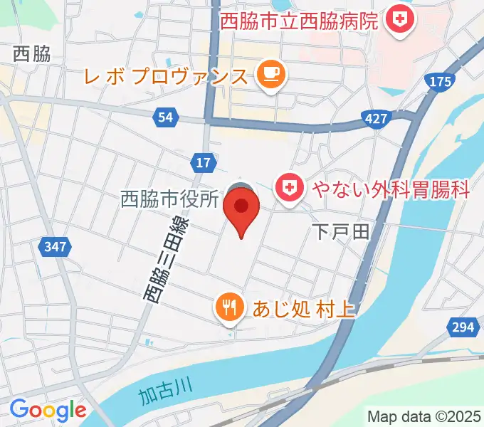 西脇市市民交流施設オリナスの地図