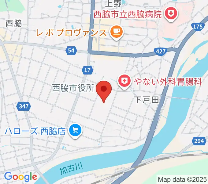 西脇市市民交流施設オリナスの地図