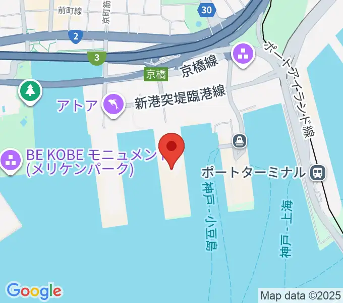 ジーライオンアリーナ神戸の地図