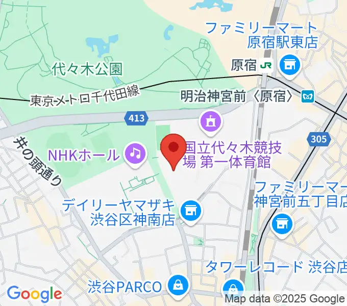 代々木第二体育館の地図