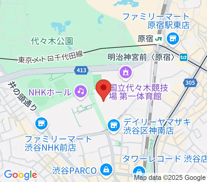 代々木第二体育館の地図