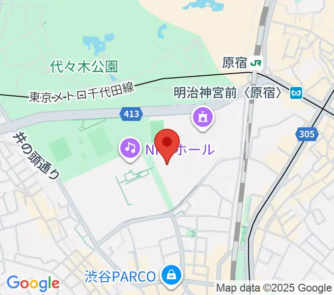 代々木第二体育館の地図