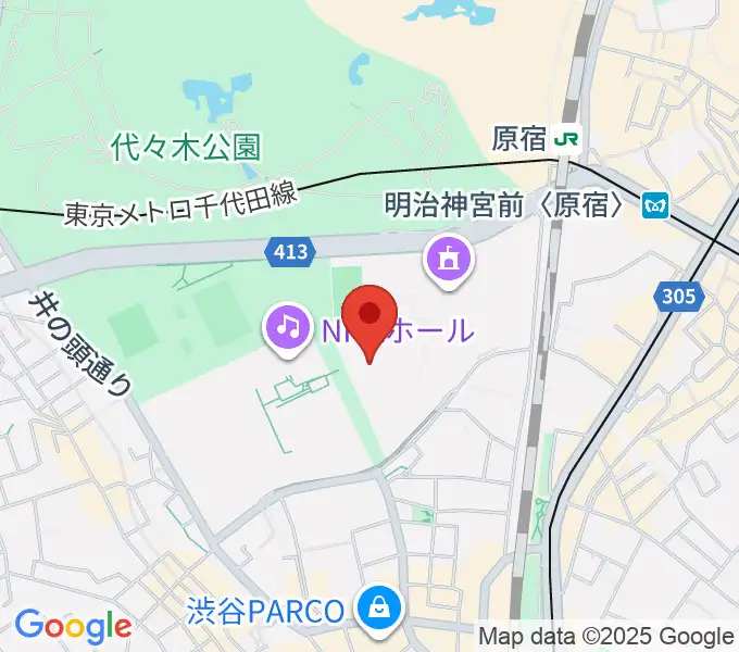 代々木第二体育館の地図