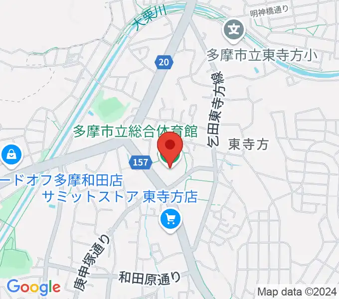 多摩市立総合体育館の地図